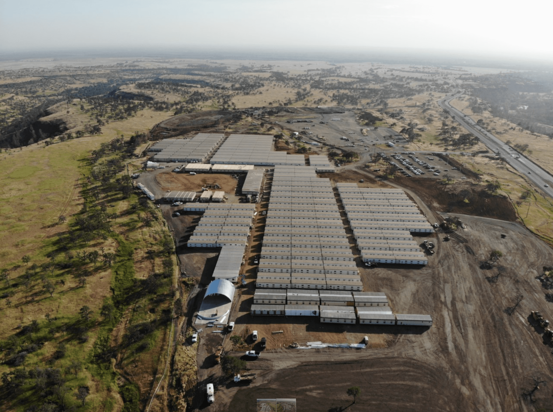 Paradise California fire base camps to house workers in the clean up phase of the disaster relief.